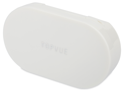 Škatlica za leče TopVue z ogledalom - ovalna bela 