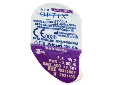 Air Optix Aqua Multifocal (3 leče) - Predogled blister embalaže