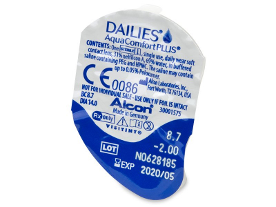 Dailies AquaComfort Plus (90 leč) - Predogled blister embalaže