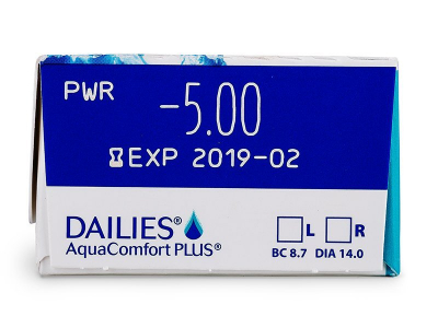 Dailies AquaComfort Plus (30 leč) - Predogled lastnosti