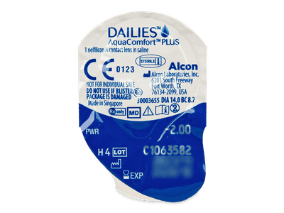 Dailies AquaComfort Plus (30 leč) - Predogled blister embalaže