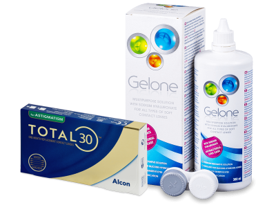 TOTAL30 for Astigmatism (3 leče) + tekočina Gelone 360 ml