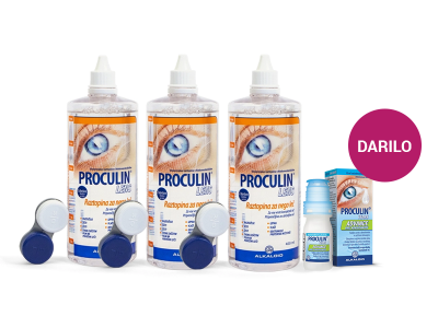 Tekočina Proculin Lens 3x 400 ml + kapljice za oči Proculin Tears Advance
							10 ml BREZPLAČNO