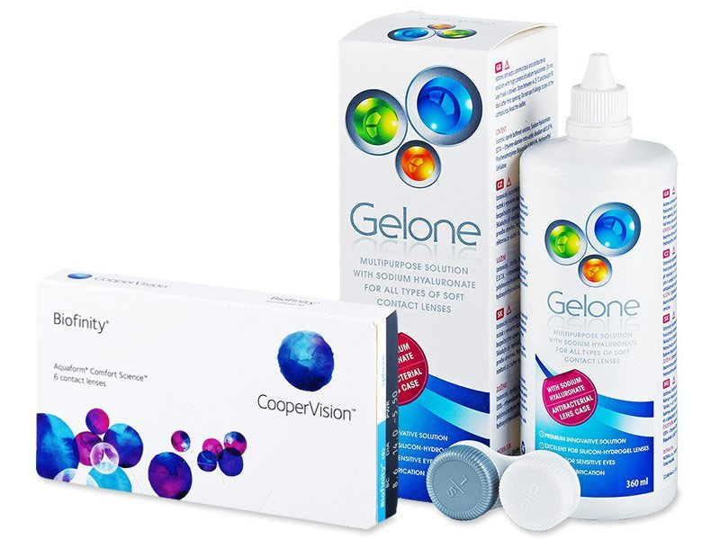 Biofinity (6 leč) + tekočina Gelone 360 ml - Package deal