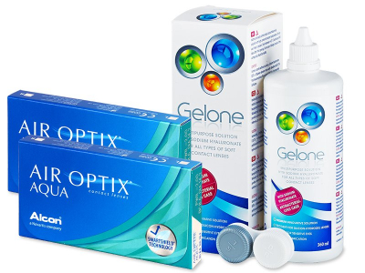 Air Optix Aqua (2x3 leče) + tekočina Gelone 360 ml - Package deal