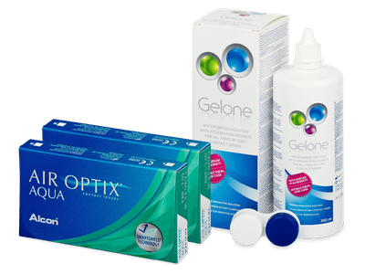 Air Optix Aqua (2x3 leče) + tekočina Gelone 360 ml